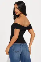 Brighter Days Off Shoulder Top(Black,S)