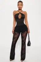 Camila Cut Out Halter Top(Black,XS)