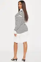 Always A Pleasure Striped Mini Dress(Ivory/combo,XS)