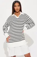 Always A Pleasure Striped Mini Dress(Ivory/combo,XS)