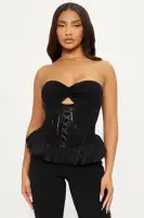 Chantel Strapless Bubble Hem Top