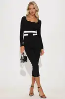 Best Result Long Sleeve Top(Black/White,XS)