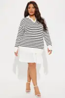 Always A Pleasure Striped Mini Dress(Ivory/combo,XS)