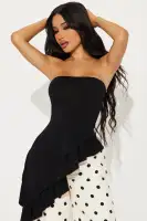 Call The Girls Asymmetrical Top(Black,XS)