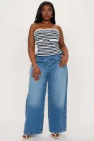 Boat Day Tube Top(Navy/combo,XS)