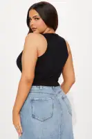 Cara Ribbed Tank(Black,S)
