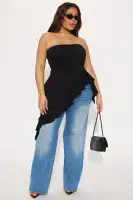 Call The Girls Asymmetrical Top(Black,XS)