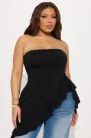 Call The Girls Asymmetrical Top(Black,XS)