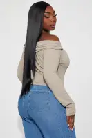 Best Of Luck Off Shoulder Top(Stone,XS)