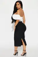 Allison Bandage Midi Dress(Black/White,XS)