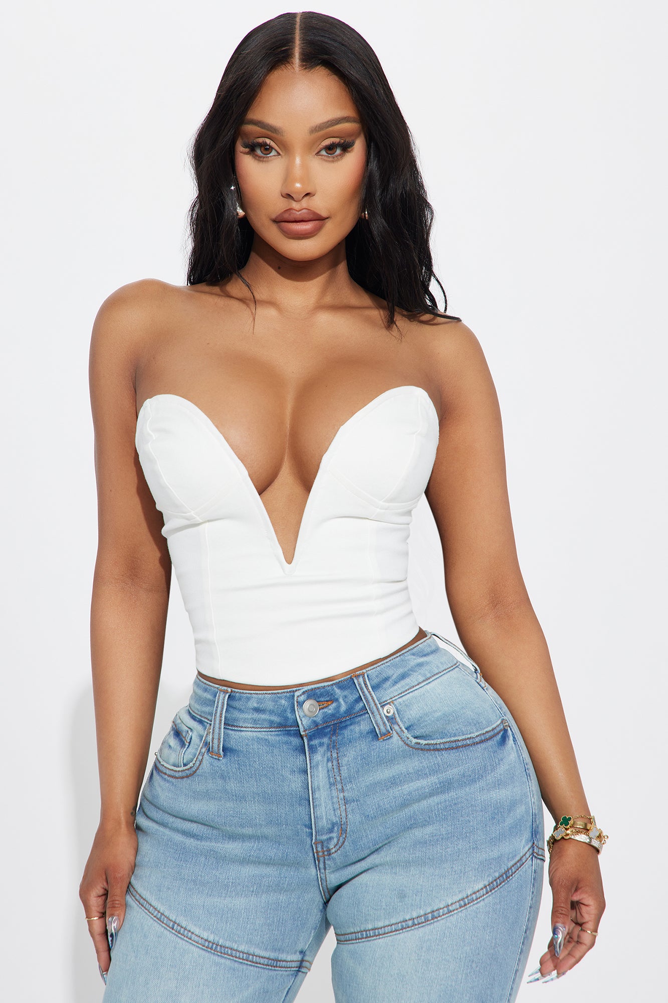 Adriana Deep Plunge Corset Top