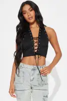 Can't Be Friends Lace Up Halter Top