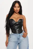 Catching Looks Faux Leather Top