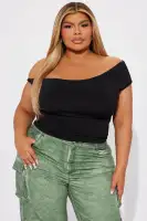 Blind Date One Shoulder Top(Black,XS)