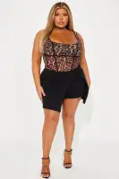 Catch Me Mesh Corset Top(Brown/combo,XS)