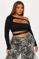 Better Than Revenge Cut Out Top(Black,XS)