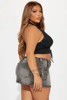 Can't Be Friends Lace Up Halter Top(Black,XS)