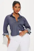 Carolina Cropped Button Down Shirt
