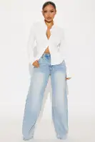 Catalina Island Button Up Top(White,XS)