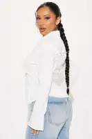Catalina Island Button Up Top(White,XS)