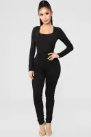 Briana Long Sleeve Top(Black,S)