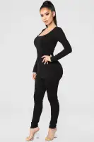 Briana Long Sleeve Top(Black,S)