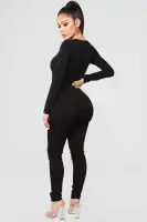 Briana Long Sleeve Top(Black,S)