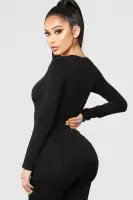 Briana Long Sleeve Top(Black,S)