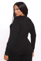 Briana Long Sleeve Top(Black,S)