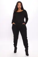 Briana Long Sleeve Top(Black,S)