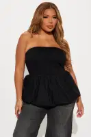 Bridget Bubble Hem Top(Black,XS)