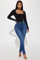 Bailey Long Sleeve Bodysuit(Black,S)