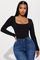 Bailey Long Sleeve Bodysuit(Black,S)