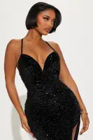 Allison Velvet Sequin Gown(Black,S)