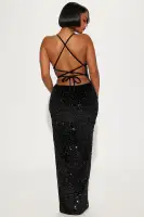 Allison Velvet Sequin Gown(Black,S)