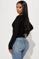 Brandi Long Sleeve Top(Black,S)