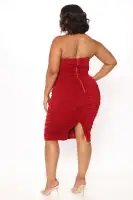 All Ruched And Ready Midi Dress(Wine,XS)