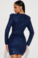 Allyssa Sequin Mini Dress(Navy,XS)