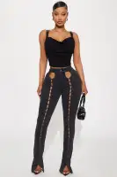 Block You Out Buckle Top(Black,XS)