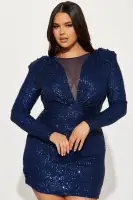 Allyssa Sequin Mini Dress(Navy,XS)