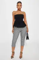 Bridget Bubble Hem Top(Black,XS)