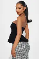 Bridget Bubble Hem Top(Black,XS)