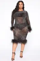 All Over My Body Midi Dress(Black,XS)
