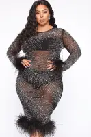All Over My Body Midi Dress(Black,XS)