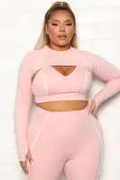 Can't Be Beat Active Compression Sports Bra And Bolero Top Set(Blush,XS)
