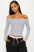 Becca Striped Off Shoulder Top