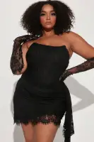 Always Sweet Corset Mini Dress Set(Black,XS)
