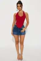Breaking Rules Lace Up Corset(Red,XS)