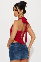 Breaking Rules Lace Up Corset(Red,XS)