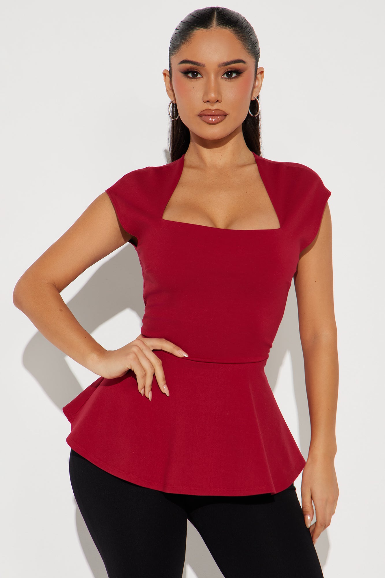 Zya Ponte Peplum Top